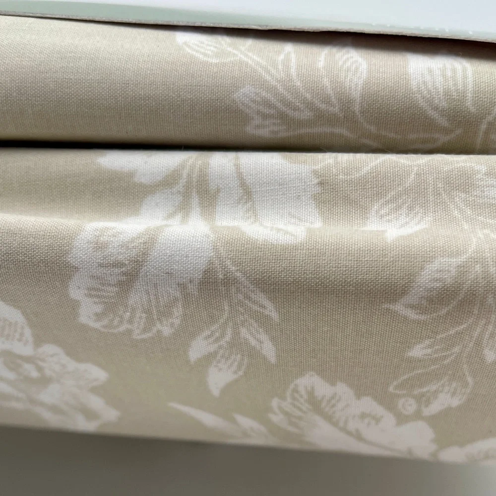 Cabbages & Roses Queen Duvet Set 3pc Taupe Neutral Floral Paris‎ Rose LINEN